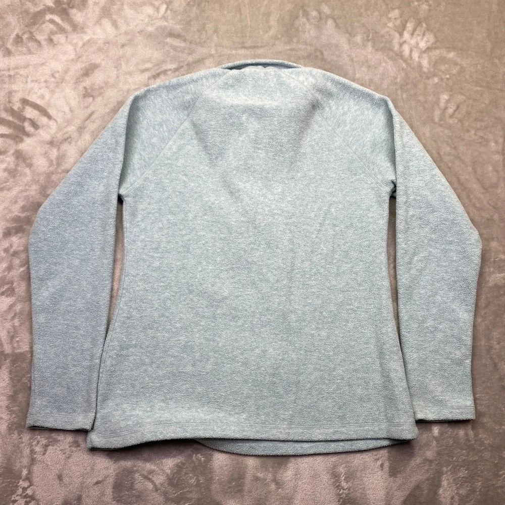 Eddie Bauer Soft Fleece Quarter Zip Pullover Women's Small Long Sleeve Blue Boho